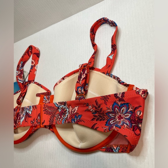 Target Rhode x Orange Blue Floral Underwire Bikini Swimsuit Top Womens Size 22 - Picture 7 of 7